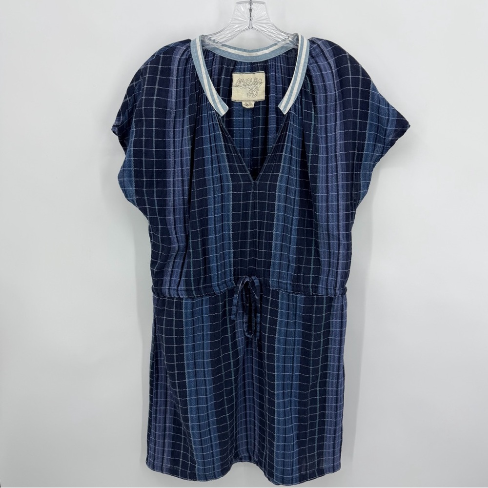 Ace & Jig Short Sleeve Tunic Mini Dress Navy Blue Size S